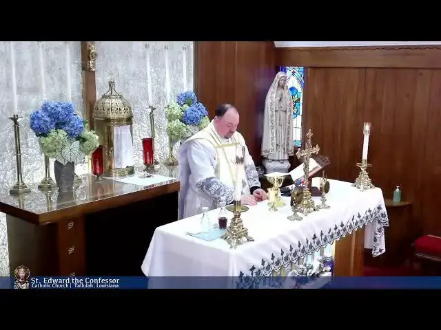 'Video thumbnail for Holy Mass from St Edward the Confessor in Tallulah 08-23-2024'