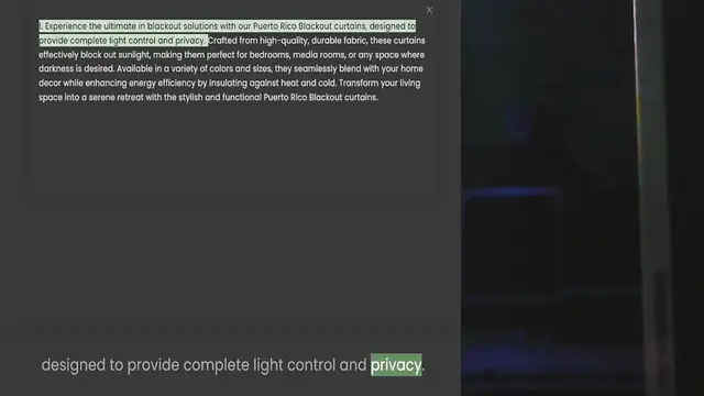 Video thumbnail for provide complete light control and privacy. Crafted from high-quality, durable fabric, these curtains effectively block out sunlight, making them perfect for bedrooms, media rooms, or any space where darkness is desired. Available in a va