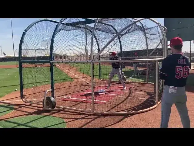 'Video thumbnail for Kyle Manzardo Takes Batting Practice with Cleveland Guardians! (2025 MLB Spring Training)'