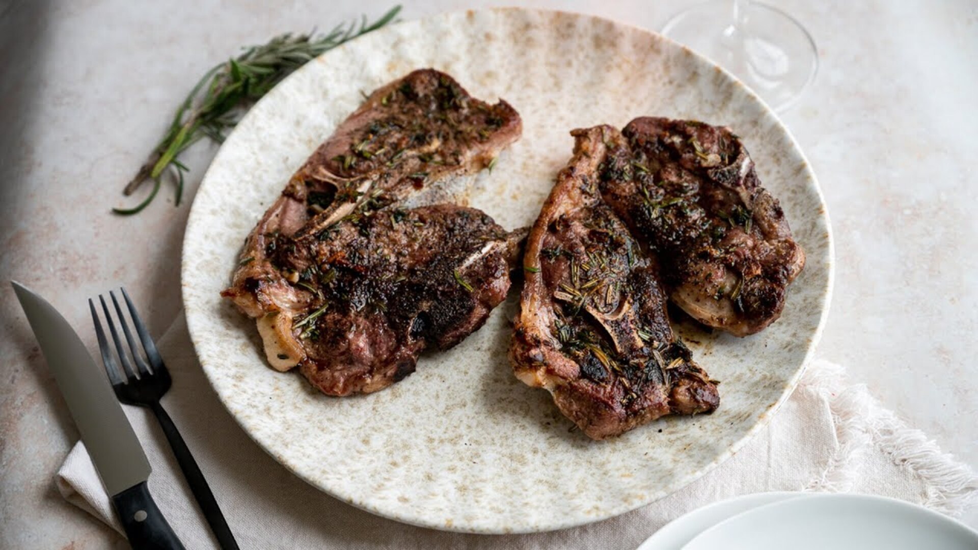 Video thumbnail for Pan-Seared Rosemary Lamb Shoulder Chop Recipe