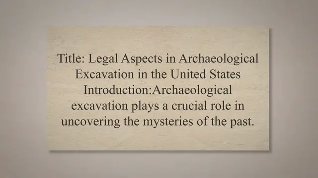 Video thumbnail for Legal aspects in archaeological excavation