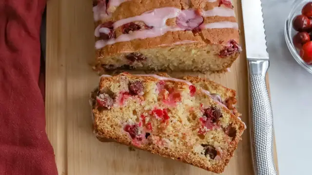 Video thumbnail for Glazed Cranberry Bread Recipe