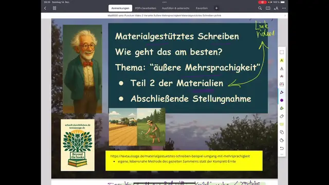 Video thumbnail for Schreibprodukt in einer "materialgestützten" Arbeit - Beispiel Auswertung "Mehrsprachigkeit"