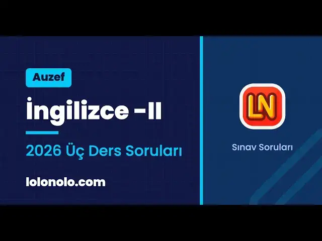 Video thumbnail for İngilizce-2 2026 Üç Ders Soruları