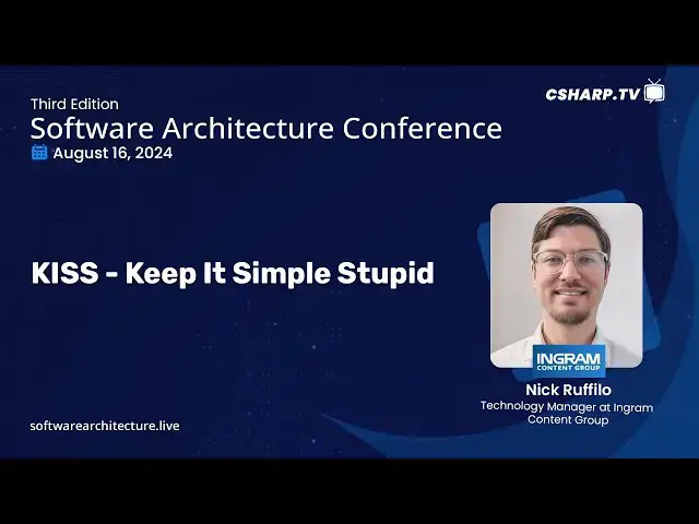 'Video thumbnail for KISS - Keep It Simple Stupid | Software Architecture Conference'