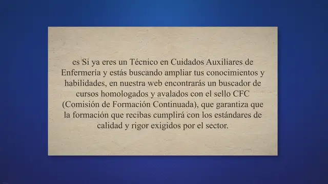 'Video thumbnail for TCAE - Técnico en cuidados auxiliares de enfermería'