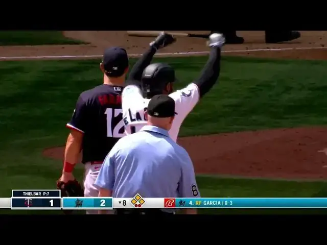 'Video thumbnail for Bryan De La Cruz SMACKS a RBI Single, Scoring Jean Segura! | Miami Marlins | 4/5/2023'