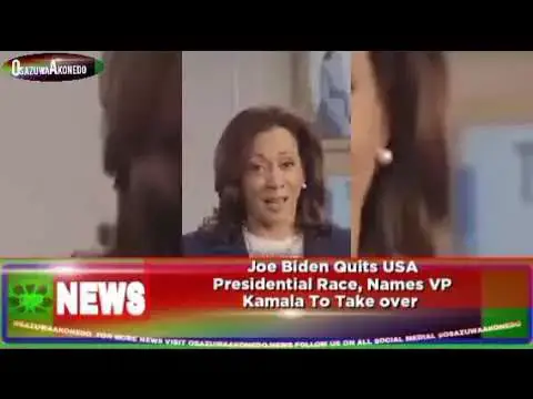 Video thumbnail for Joe Biden Quits USA Presidential Race, Names VP Kamala To Take Over ~ OsazuwaAkonedo