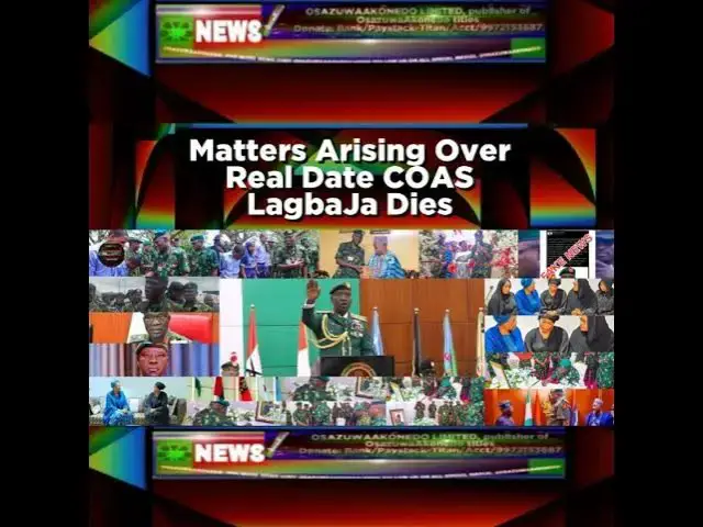 Video thumbnail for Matters Arising Over Real Date COAS LagbaJa Dies