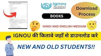 Video thumbnail for IGNOU Study Material Download 2023 | Download IGNOU study material free pdf