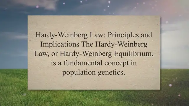 Video thumbnail for Hardy-Weinberg Law