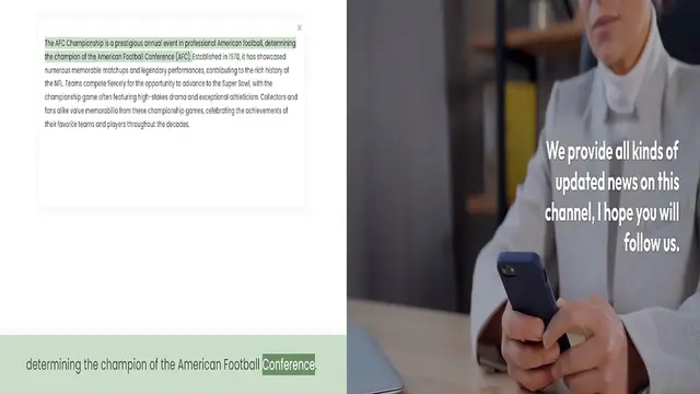 Video thumbnail for The AFC Championship is a prestigious annual event in professional American football, determining the champion of the American Football Conference (AFC). Established in 1970, it has showcased numerous memorable matchups and legendary perf