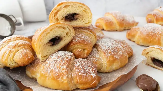 Video thumbnail for Rich And Flaky Nutella-Stuffed Croissants Recipe