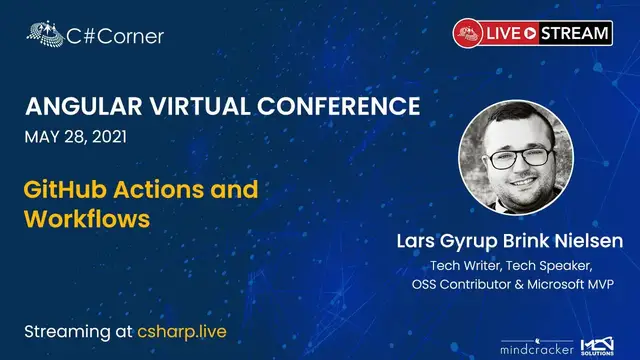 'Video thumbnail for GitHub Actions and workflows || Angular Virtual Conference 2021'