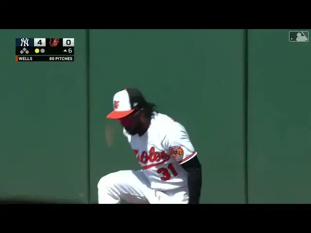 'Video thumbnail for Cedric Mullins' JUMPING CATCH to STEAL a Home Run from Anthony Rizzo! | Baltimore Orioles | 4/9/2023'