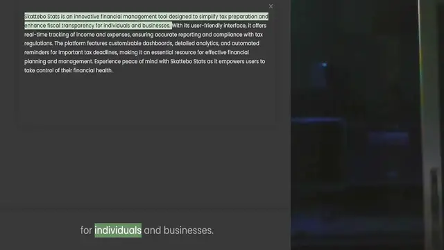 Video thumbnail for enhance fiscal transparency for individuals and businesses. With its user-friendly interface, it offers real-time tracking of income and expenses, ensuring accurate reporting and compliance with tax regulations. The platform features cust