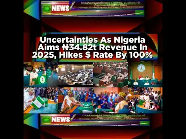 Video thumbnail for Uncertainties As Nigeria Aims ₦34.82t Revenue In 2025, Hikes $ Rate By 100%