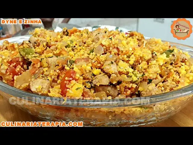 Video thumbnail for Farofa de Cuscuz com Frango Super Leve e Saborosa - Como Fazer o Melhor Cuscuz Nordestino