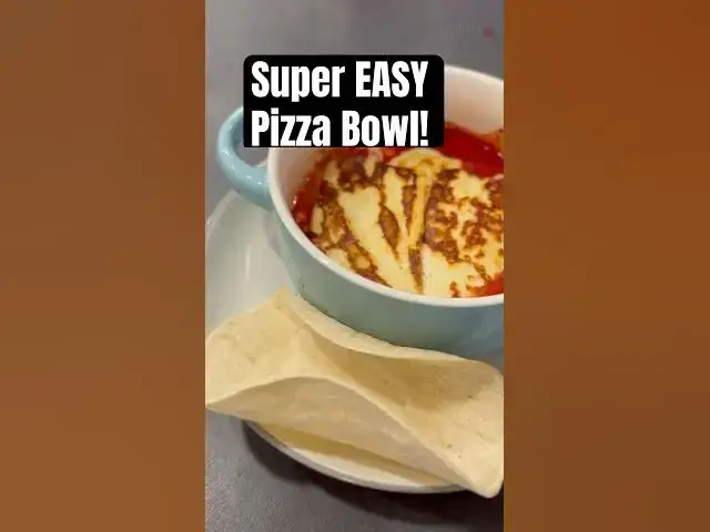 'Video thumbnail for Cheesy Halloumi Pizza Bowl in MINUTES! #shorts'