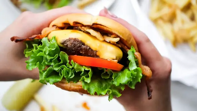 'Video thumbnail for Grilled Barbecue Bacon Bison Burger Recipe'