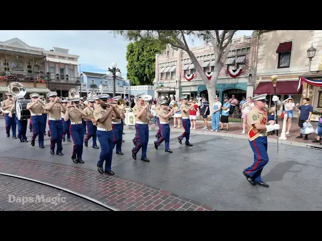 Video thumbnail for Disneyland Parade March Featuring the 1st Marine Division Band | Disney Celebrates America 250 4K