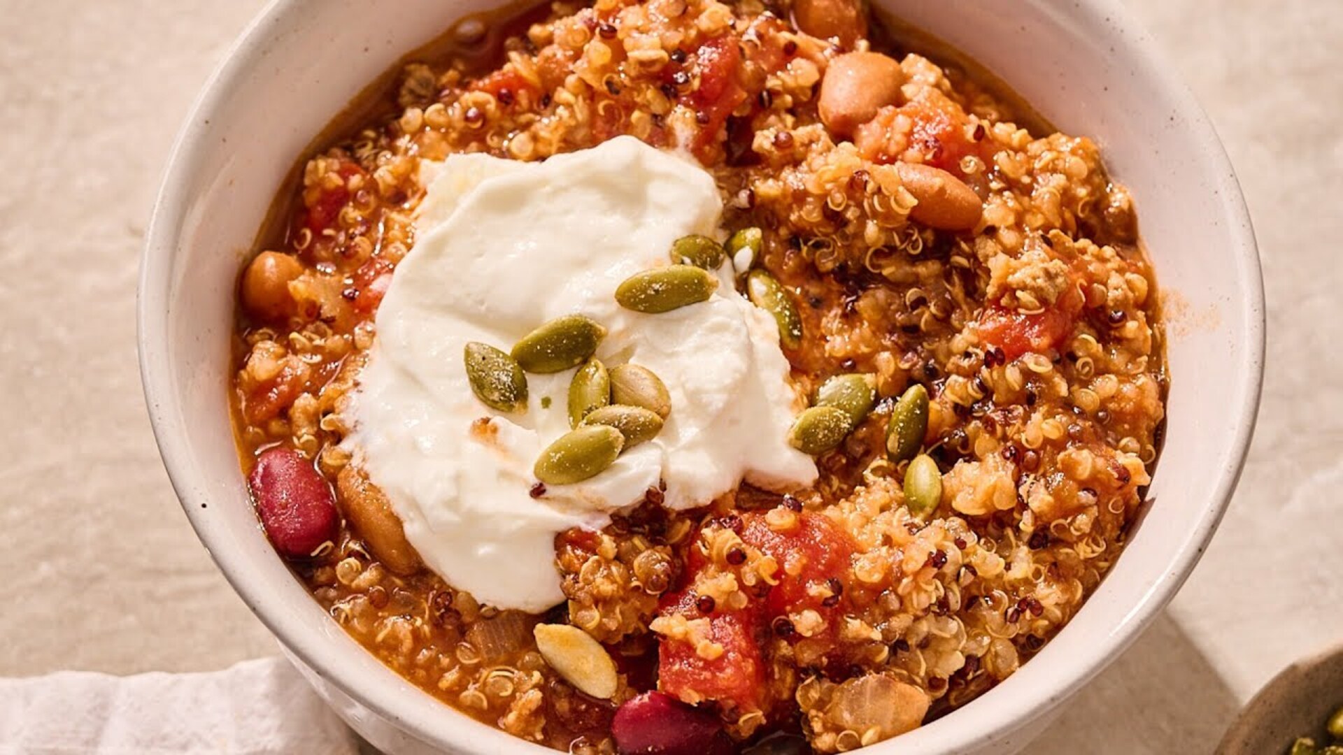 Video thumbnail for The High-Protein Chili Recipe You'll Eat All Week