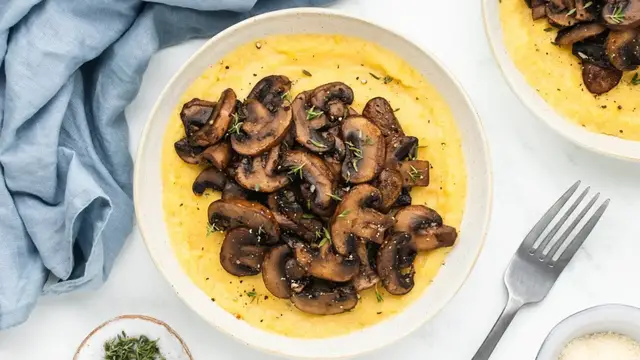 'Video thumbnail for Buttery Mushroom Polenta Recipe'