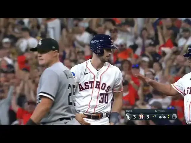 'Video thumbnail for Kyle Tucker WHACKS a RBI Double, Scoring Yordan Alvarez! | Houston Astros | 4/1/2023'