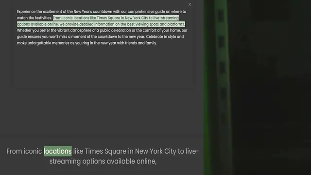 Video thumbnail for Experience the excitement of the New Year's countdown with our comprehensive guide on where to watch the festivities. From iconic locations like Times Square in New York City to live-streaming options available online, we provide detailed