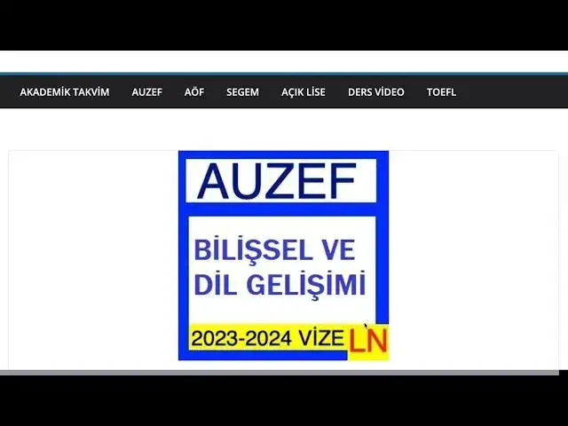 Video thumbnail for Auzef Bilişsel Ve Dil Gelişimi 2024 Vize Soruları