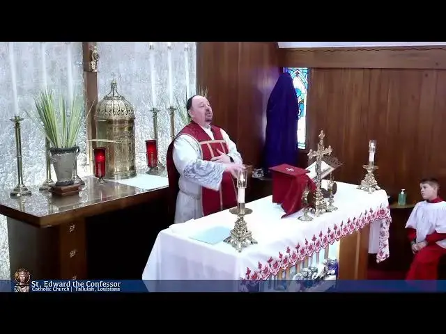 'Video thumbnail for Holy Mass from St Edward the Confessor in Tallulah 03-24-2024'