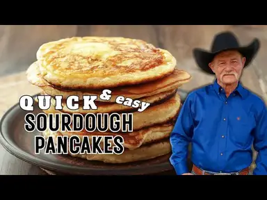'Video thumbnail for LIVE Cowboy Breakfast: Quick Sourdough Pancakes from Scratch!'