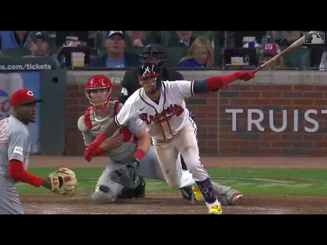 'Video thumbnail for Orlando Arcia DRIVES a RBI Single! | Atlanta Braves | 4/10/2023'