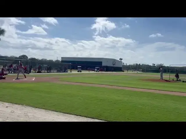 'Video thumbnail for Michael McGreevy vs. Pedro Páges Live Batting Practice with Cardinals! (2025 MLB Spring Training)'