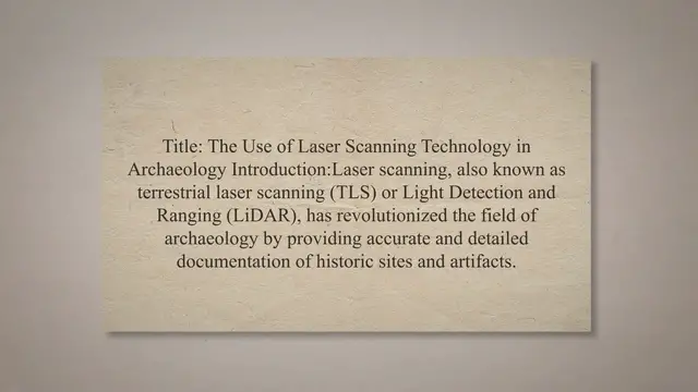 Video thumbnail for Use of laser scanning technology in archaeology