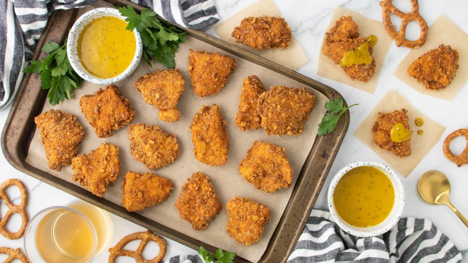 Video thumbnail for These Honey Mustard Pretzel Chicken Bites Will Disappear In Minutes