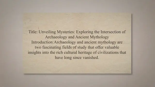 'Video thumbnail for Archaeology and ancient mythology'