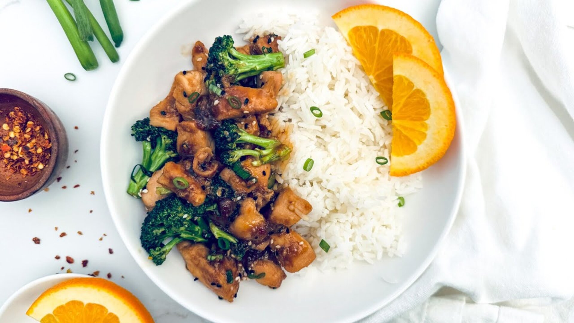 Video thumbnail for Lighter Orange Chicken Bowl Recipe