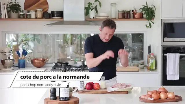 Video thumbnail for 14.Pork chop Normandy style; served with an apple flavored cream sauce (ready in 30 minute) (1080p 25fps)