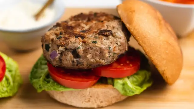 'Video thumbnail for Greek-Style Lamb Burger Recipe'