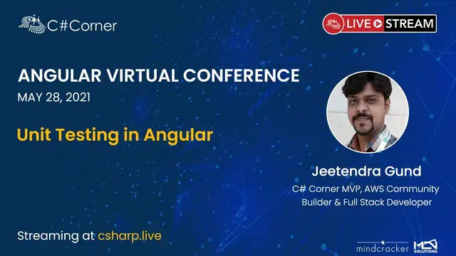 'Video thumbnail for Unit Testing in Angular || Angular Virtual Conference 2021'