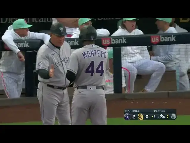 'Video thumbnail for Elehuris Montero SMACKS a RBI Single, Scoring Charlie Blackmon! | Colorado Rockies | 3/31/2023'