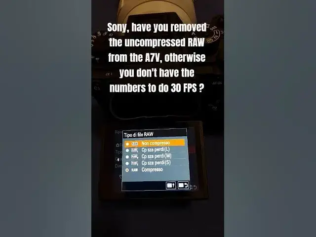 Video thumbnail for Sony, have you remov the uncompressed RAW from the A7V, otherwise don't have the numb to do 30 FPS ?