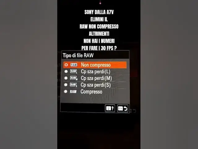 Video thumbnail for Sony elimina il RAW non compresso dalla A7V. 😪