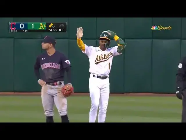 'Video thumbnail for Esteury Ruiz SMACKS a RBI Double, Scoring Ryan Noda! | Oakland Athletics | 4/4/2023'