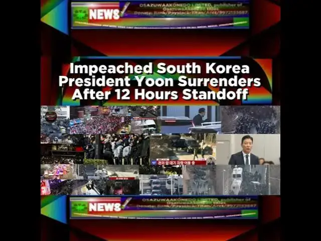 Video thumbnail for Impeached South Korea President Yoon Surrenders After 12 Hours Standoff