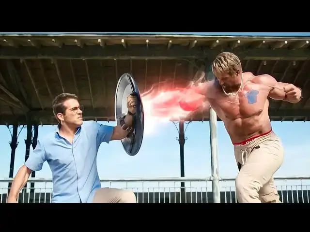 'Video thumbnail for The GUY put on MAGIC glasses and defeated the GIANT with the help of CAPTAIN AMERICA's shield'