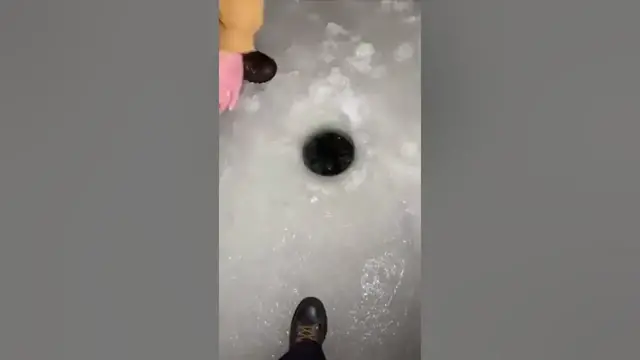 Video thumbnail for How to (not) land a fish on ice #fail #fishing #shorts #bassfishing #icefishing