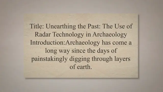 'Video thumbnail for Use of radar technology in archaeology'