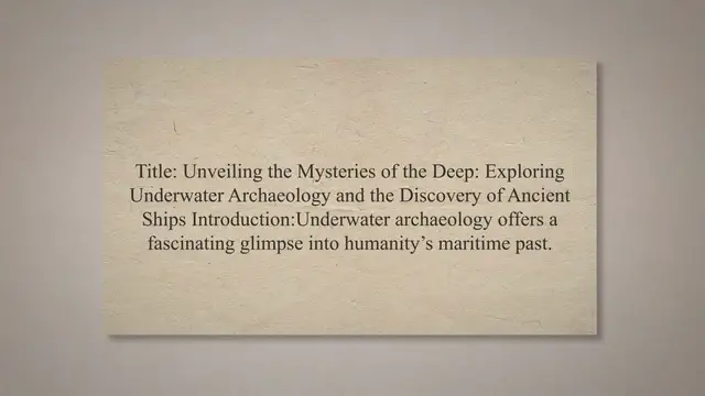 Video thumbnail for Underwater archaeology and discovery of ancient ships